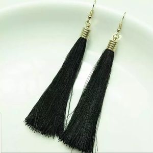 Beautiful Long Tassel Earring Fashion Black Color